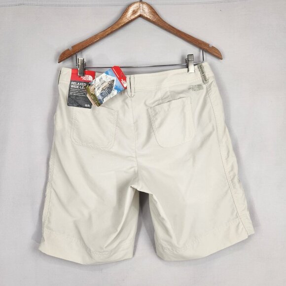 NWT The North Face Water Repellent UV Shorts Womens 8/R Tan Relaxed Wide Leg - Picture 2 of 14